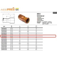 Riduzione MF ø28 x 22 AESPRES GAS in rame a pressare 691028022G - -  RACCORDERIE METALLICHE - -  