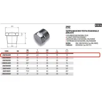 Tappo maschio testa esagonale zincato ø1/4"M 292104001