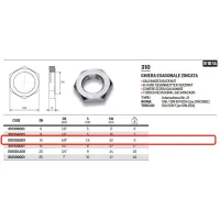 Ghiera esagonale zincata ø3/8" 310308001