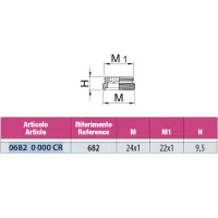 Riduzione maschio M24x1 / maschio M22x1 in ottone cromato 06820000CR 