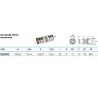 Raccordo diritto intermedio 16x2,25 x 16x2,25 - Pexal Brass - raccordo a pressare VS0170005