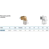 Raccordo gomito maschio 20x2,5 x 3/4" - Pexal Brass - raccordo a pressare VS0170527