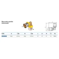 Raccordo gomito intermedio 20x2 x 20x2 - Pexal Gas - raccordo a pressare VS0180409
