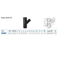 Braga ridotta 45° ø125/110 mm - gamma HDPE VS0310037 - -  VALSIR - -  