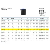 Bicchiere a innesto con tappo polietilene PEHD ø75 mm VS0324007
