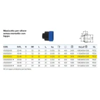 Manicotto per sifone senza morsetto con tappo polietilene PEHD ø50/46 mm VS0332003