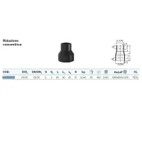 Riduzione concentrica polietilene PEHD ø63/50 mm VS0336005