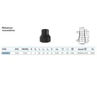 Riduzione concentrica polietilene PEHD ø75/40 mm VS0336007