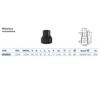 Riduzione concentrica polietilene PEHD ø125/90 mm VS0336037