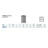 HTMM manicotto 2 bicchieri ø90 mm L. 120 mm - gamma PP3 VS0599111