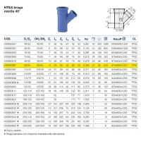 HTEA braga ridotta 45° in PP a innesto ø90/50 mm - gamma Triplus VS0650581