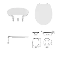 Ceramica Dolomite Quarzo sedile con cerniere in plastica, bianco E131601