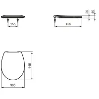 Ceramica Dolomite Quarzo sedile con cerniere in metallo, bianco E131701