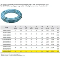 Tubo PE-X/Al/PE-X ø32x3 multistrato preisolato per uso sanitario e riscaldamento fornito in rotoli - Colore azzurro (Legge 10/91) (Prezzo a metro-min.acquisto 25 metri e multipli) 2550003230025