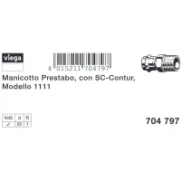 Manicotto Prestabo MF ø22x1"M con SC‑Contur acciaio al carbonio, zincato estremità a pressare femmina, filettatura R 704797