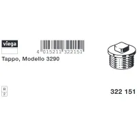 Tappo ø2"M per chiave quadrata, bronzo, filettatura R 322151