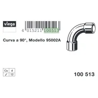 Curva a 90° rame ø12 mm estremità a saldare femmina FF 100513