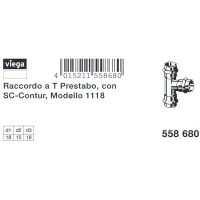 Raccordo a Tee 18x15x18 Prestabo con SC‑Contur, acciaio al carbonio zincato, estremità a pressare femmina 558680