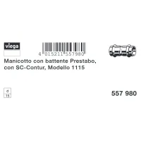 Manicotto FF D. 15 con battente Prestabo con SC‑Contur, acciaio al carbonio zincato, estremità a pressare femmina 557980