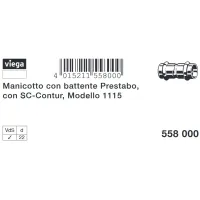 Manicotto FF D. 22 con battente Prestabo con SC‑Contur, acciaio al carbonio zincato, estremità a pressare femmina 558000
