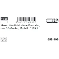 Manicotto di riduzione MF 18x15 Prestabo con SC‑Contur, acciaio al carbonio zincato, estremità maschio, estremità a pressare femmina 558499