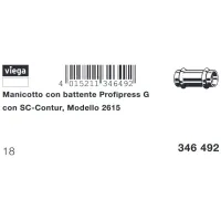 Manicotto con battente Profipress G FF D. 18 con SC‑Contur, rame, estremità a pressare femmina 346492