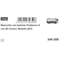Manicotto con battente Profipress G FF D. 22 con SC‑Contur, rame, estremità a pressare femmina 346508