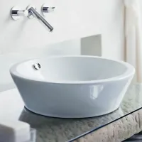 Duravit STARCK 1 bacinella lavabo da appoggio soprapiano 53 cm senza foro per rubinetteria, con rettifica, con troppopieno, senza bordo per rubinetteria, colore bianco 0447530000