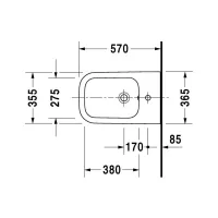 Duravit HAPPY D.2 bidet a pavimento monoforo, a filo parete, con troppopieno, colore bianco 2267100000