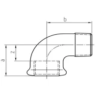 92 - Curca a gomito 90° MF 1"1/2 in ghisa zincata 09225007 - -  EURACCORDI - -  