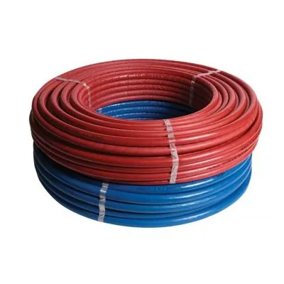 Tubo multistrato ø32x3 mm in rotolo da 25 metri STANDARD (PE-Xc/Al/PE-Xc) con isolamento di spessore 9 mm con guaina blu goffrata (prezzo al metro - minimo acquistabile 25 metri) 25ISO932BL