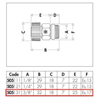 Valvolina manuale di sfogo aria per radiatori - G 3/8" A (ISO 228-1) M 505131