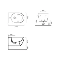 Bidet Sfera 55x35 sospeso colore cemento satinato 0518551001