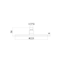 Soffione MASTER Tondo in metallo ø225 Steel looking con snodo 1/2”G ZSOF074ST