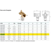 PEXAL BRASS Raccordo flangiato ø20/2,25x1/2 VS0176022 - -  VALSIR - -  