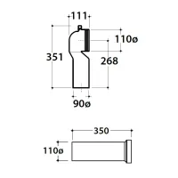 Curva tecnica per lo scarico a pavimento regolabile da 13 a 16 cm VA093 - -  CERAMICA GLOBO - -  
