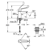 Eurosmart Miscelatore monocomando per lavabo Taglia S 23982003