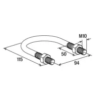U-bolt ETR 70 - 82 Collare a U - Cavallotto a "U" ETR - Il collare U-bolt con filettatura metrica 24425-ET