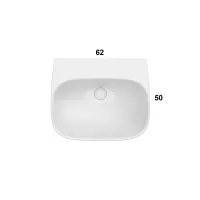 GENESIS Lavabo 62.50 h40 cm. Con vasca alta. Installazione sospesa. GE061BI