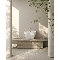 GENESIS Lavabo 62.50 h40 cm. Con vasca alta. Installazione sospesa. GE061BI