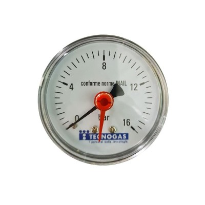 Manometro per acqua ø 63 mm - 0 ÷ 16 bar - con attacco 1/4" posteriore 0000R01592A