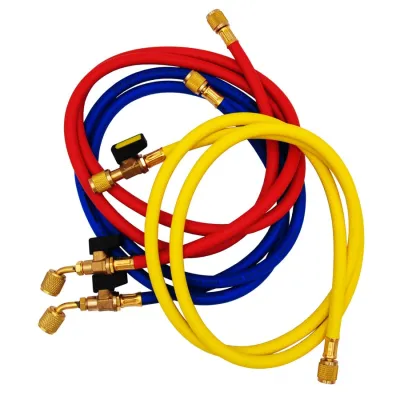 KIT 3 tubi di carica: 2x1/4" - 5/16" - 1x1/4" - 1/4" con rubinetto 00000011669