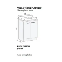 Lavatoio Edilla Montegrappa bianco 60X50x85 cm M200020001