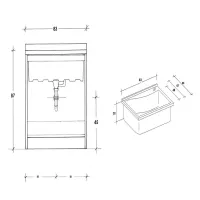 Lavatoio Montegrappa Edilla con vasca in ceramica M147.450 - Misure 50x83 cm h.87 M147470001