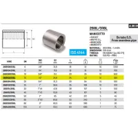 Manicotto 1/2" AISI316L- ISO4144 da tubo senza saldatura 268102316L