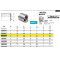 Manicotto 3/4" AISI316L- ISO4144 da tubo senza saldatura 268304316L