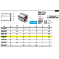 Manicotto 1" AISI316L- ISO4144 da tubo senza saldatura 268100316L