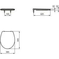 Ceramica Dolomite Quarzo Eurovit sedile con cerniere in metallo, bianco E131701