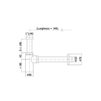 Sifone a bottiglia tondo cromato con attacco 1"1/4G ZACC240ST