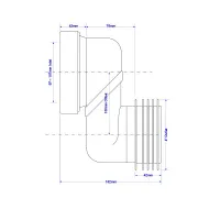 Scarico wc eccentrico cm.10 234200PB10